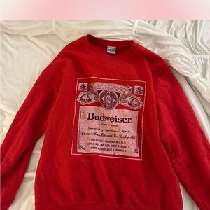 Urban Outfitters Red vintage Budweiser sweatshirt crewneck